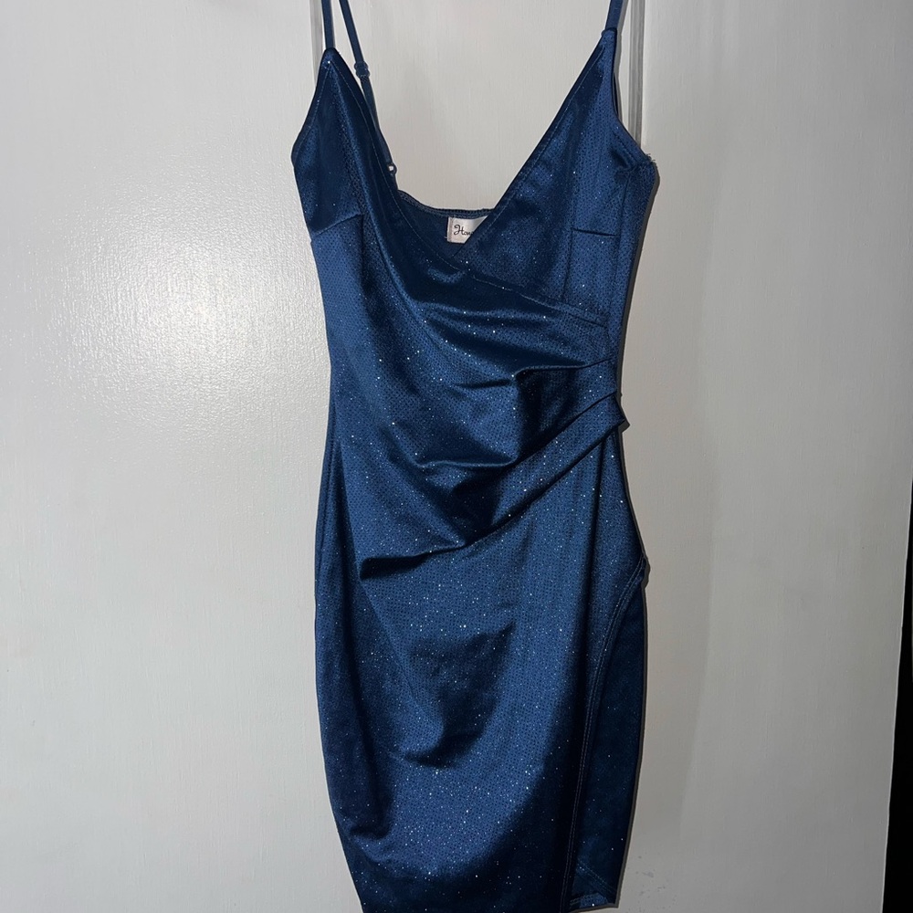 Honey and Rosie Shimmering Navy Mini Dress